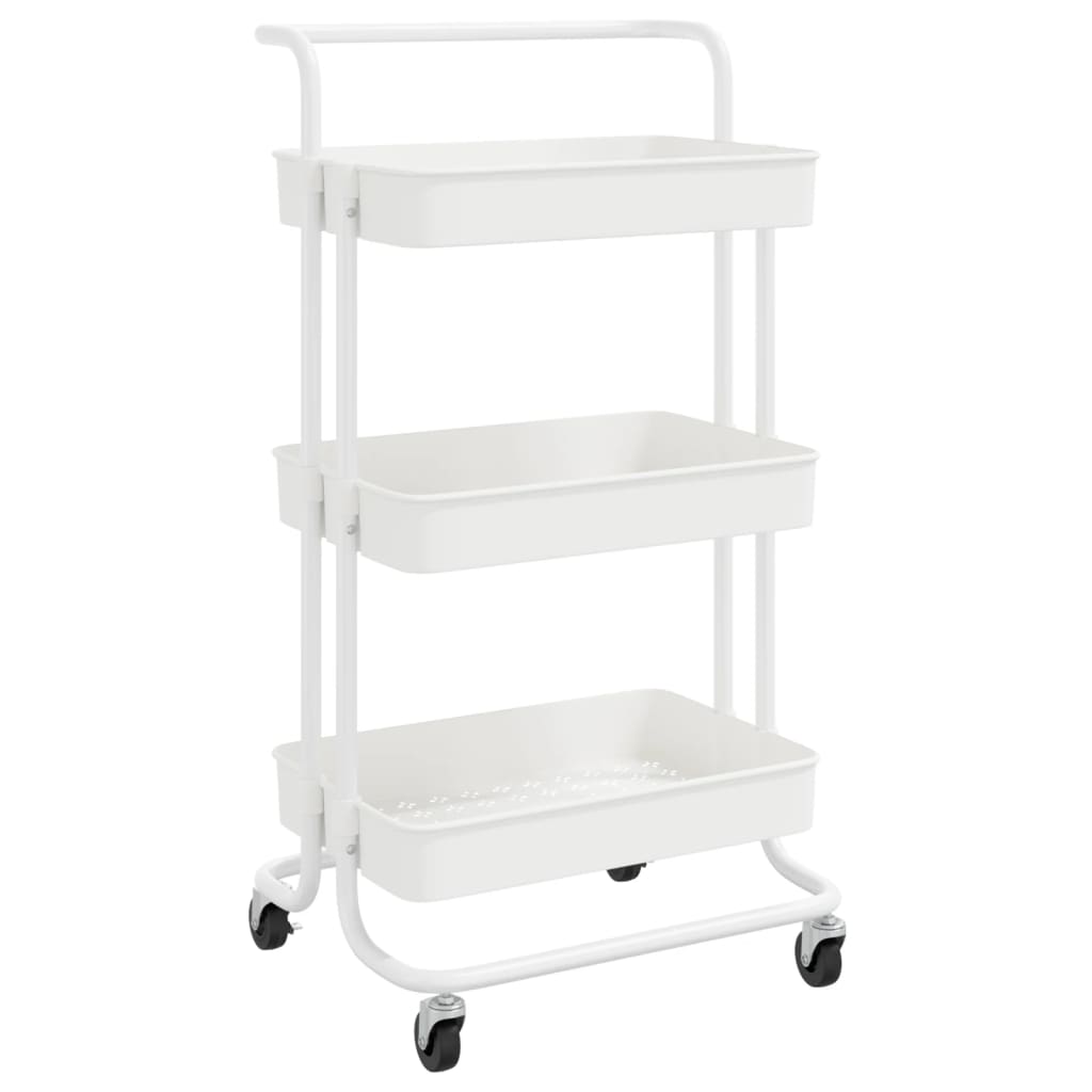 Kitchen cart 3 white levels 42x35x85 cm Iron and Abs
