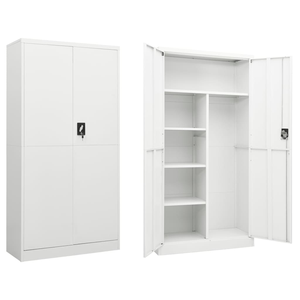 White locker cabinet 90x40x180 cm steel