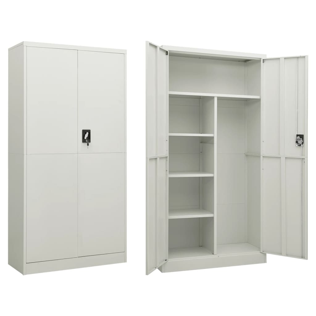 Light gray cup cabinet 90x40x180 cm steel