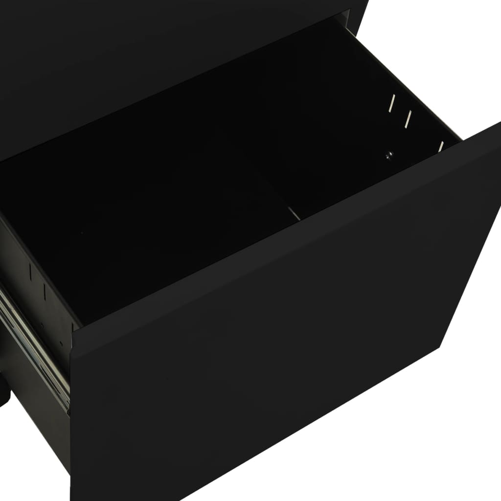 Black mobile workbook 39x45x67 cm steel