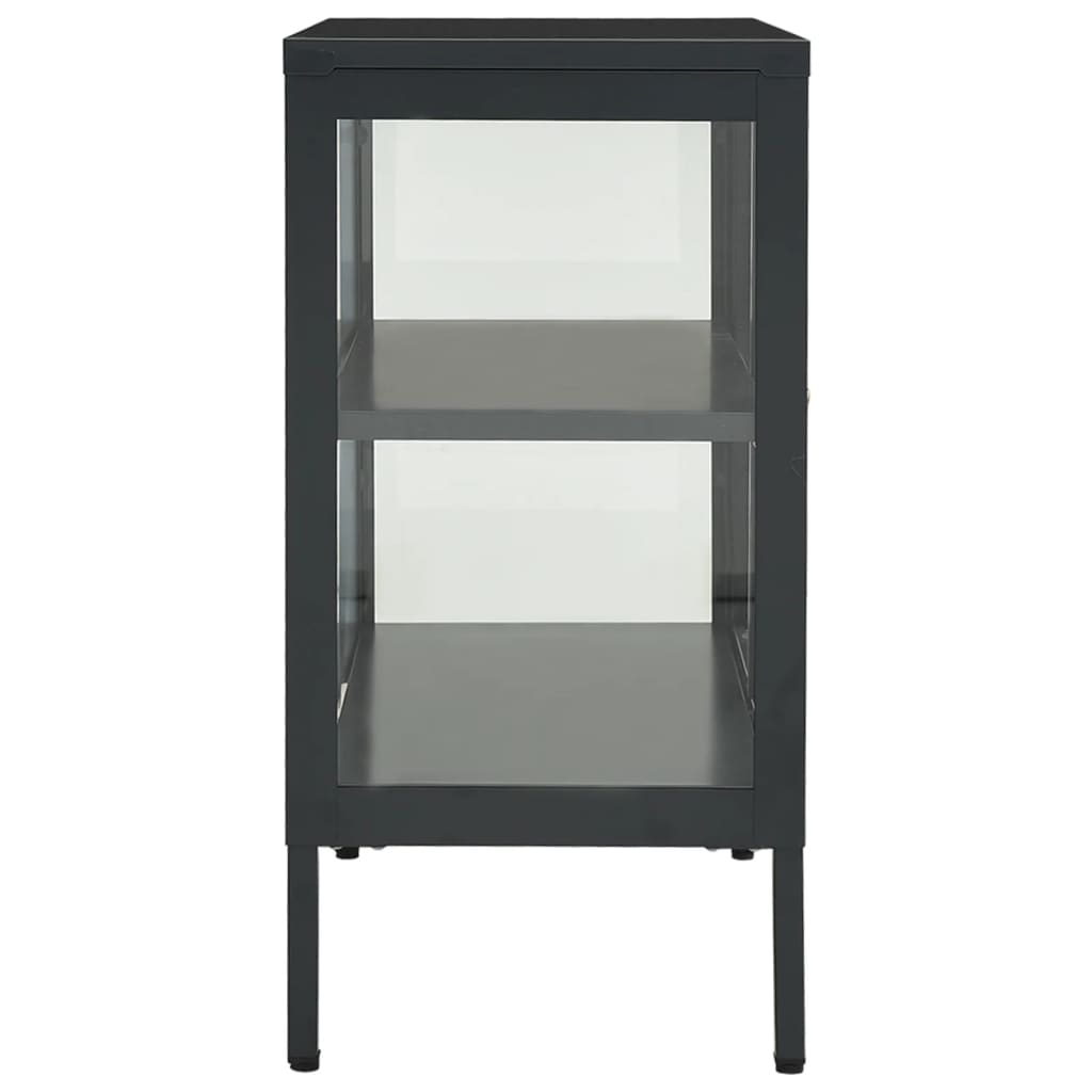 Anthracite buffet 70x35x70 cm steel and glass