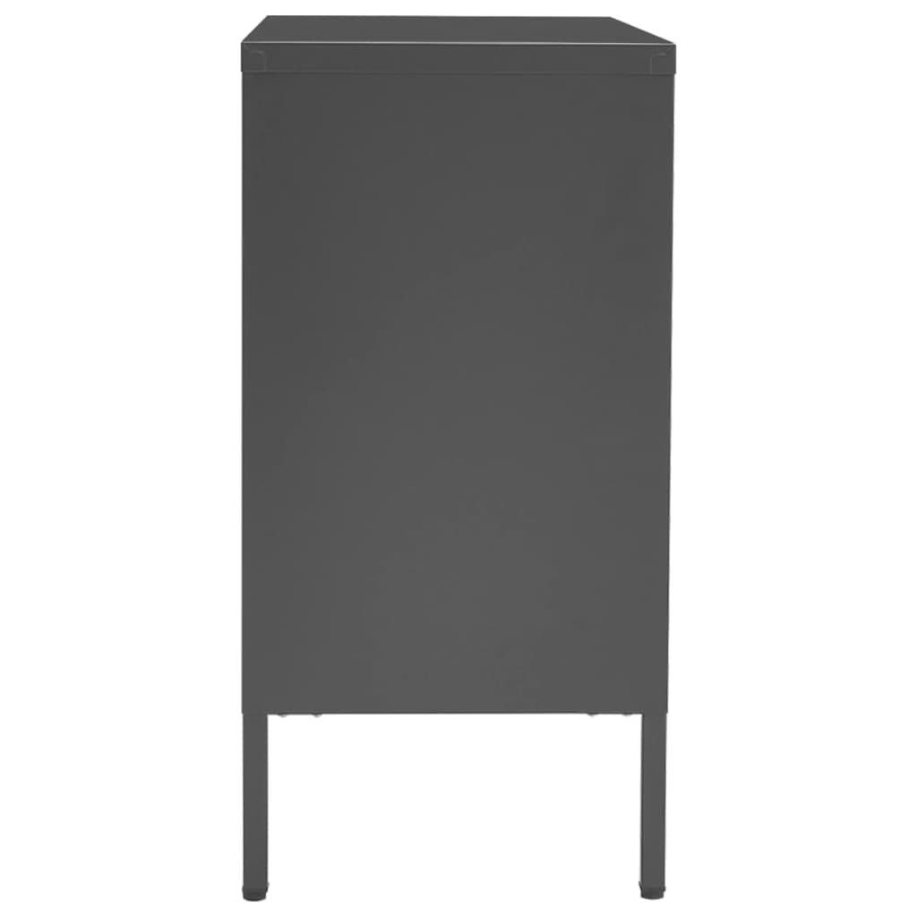 Anthracite buffet 75x35x70 cm steel and tempered glass