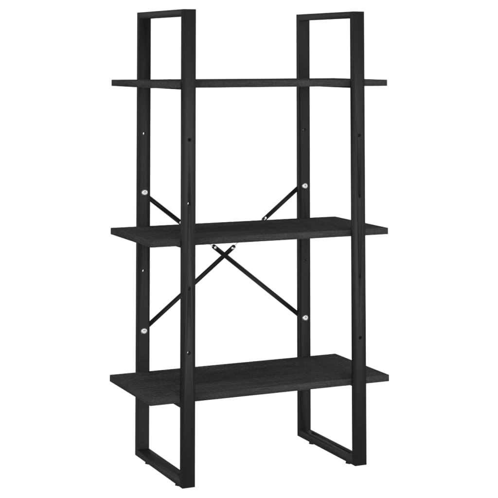 Black storage shelf 60x30x105 cm Solid pine wood