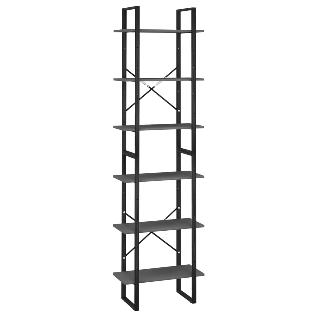 Gray storage shelf 60x30x210 cm Engineering wood