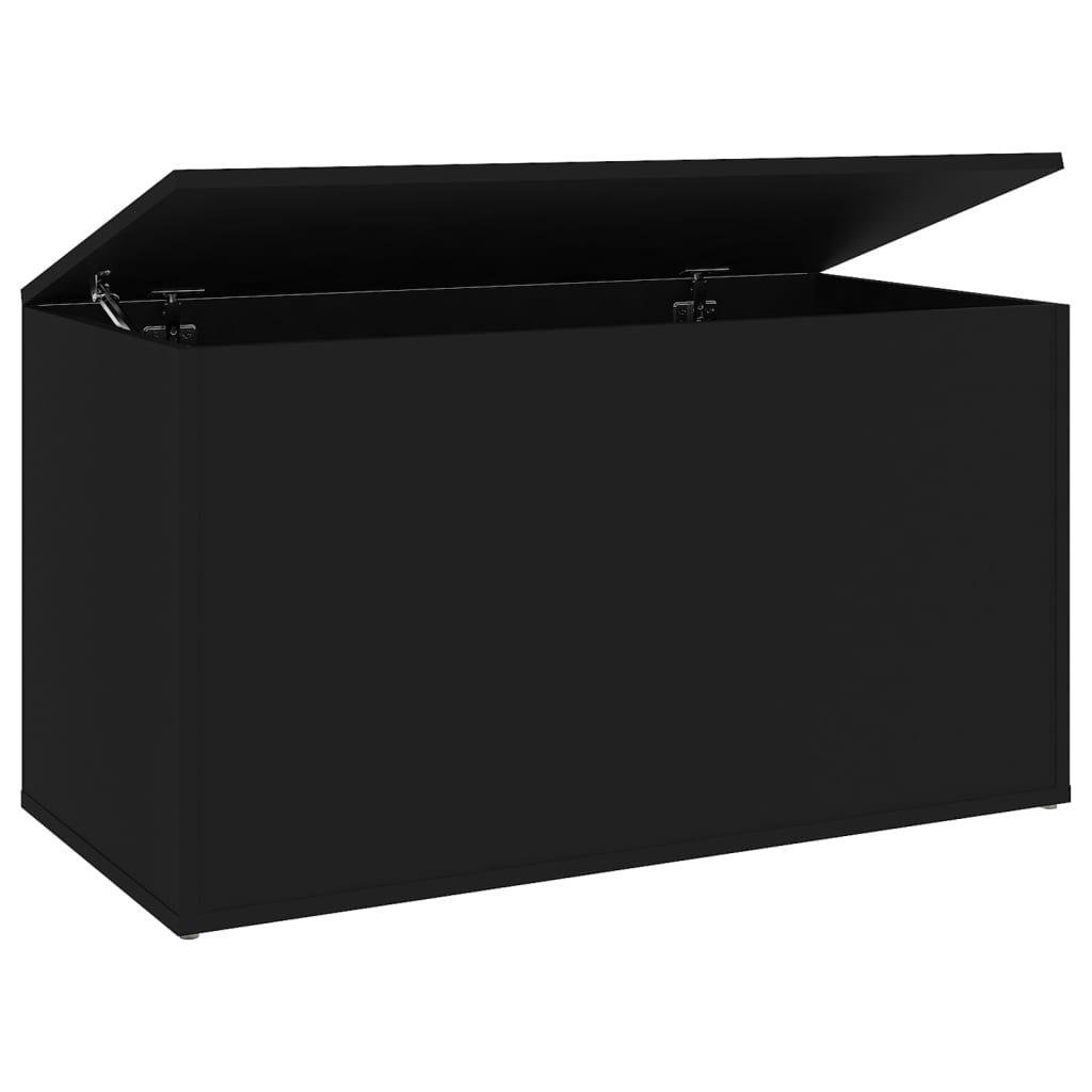 Black storage box 84x42x46 cm Engineering wood