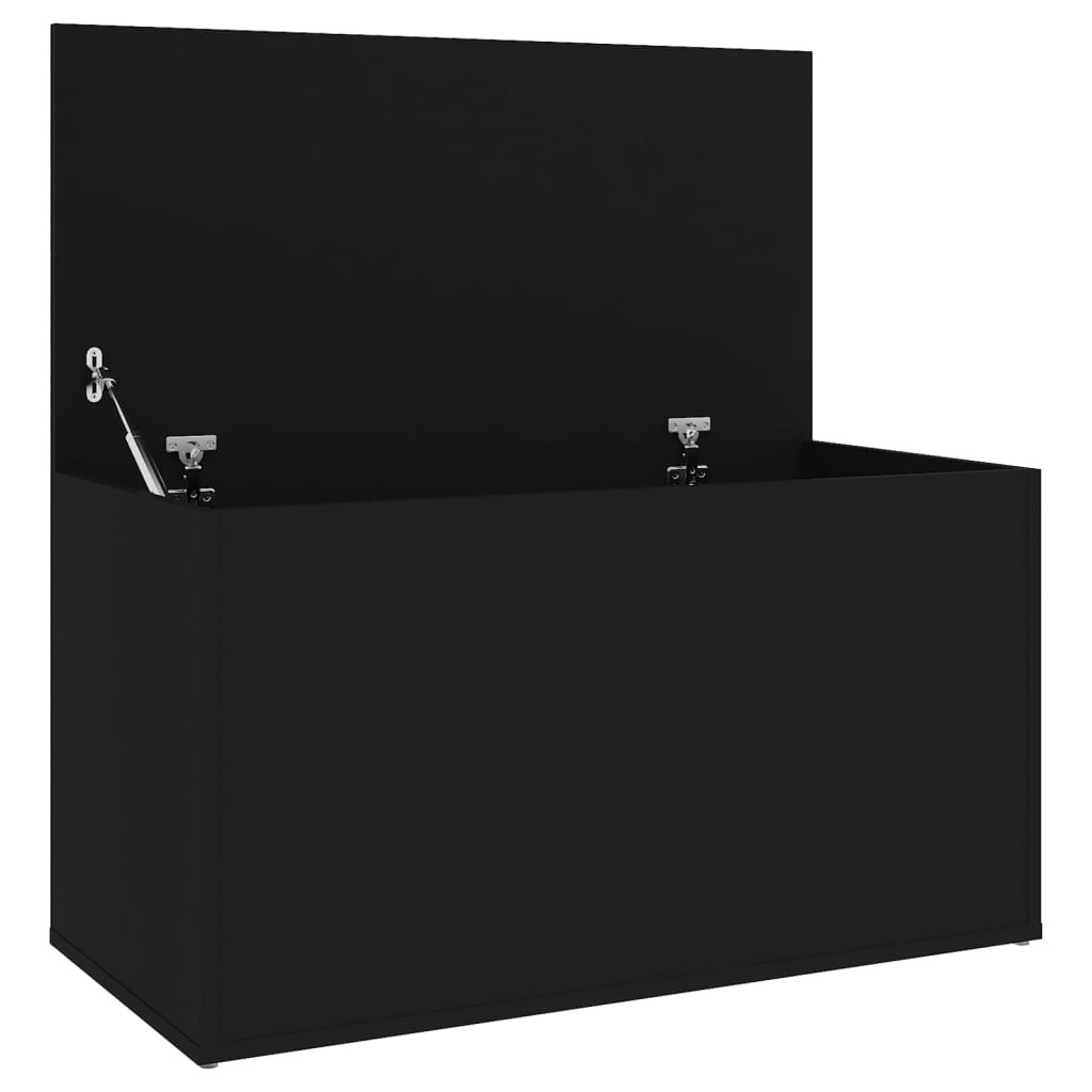 Black storage box 84x42x46 cm Engineering wood