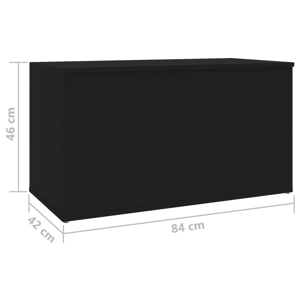 Coffre de rangement Noir 84x42x46 cm Bois d'ingénierie