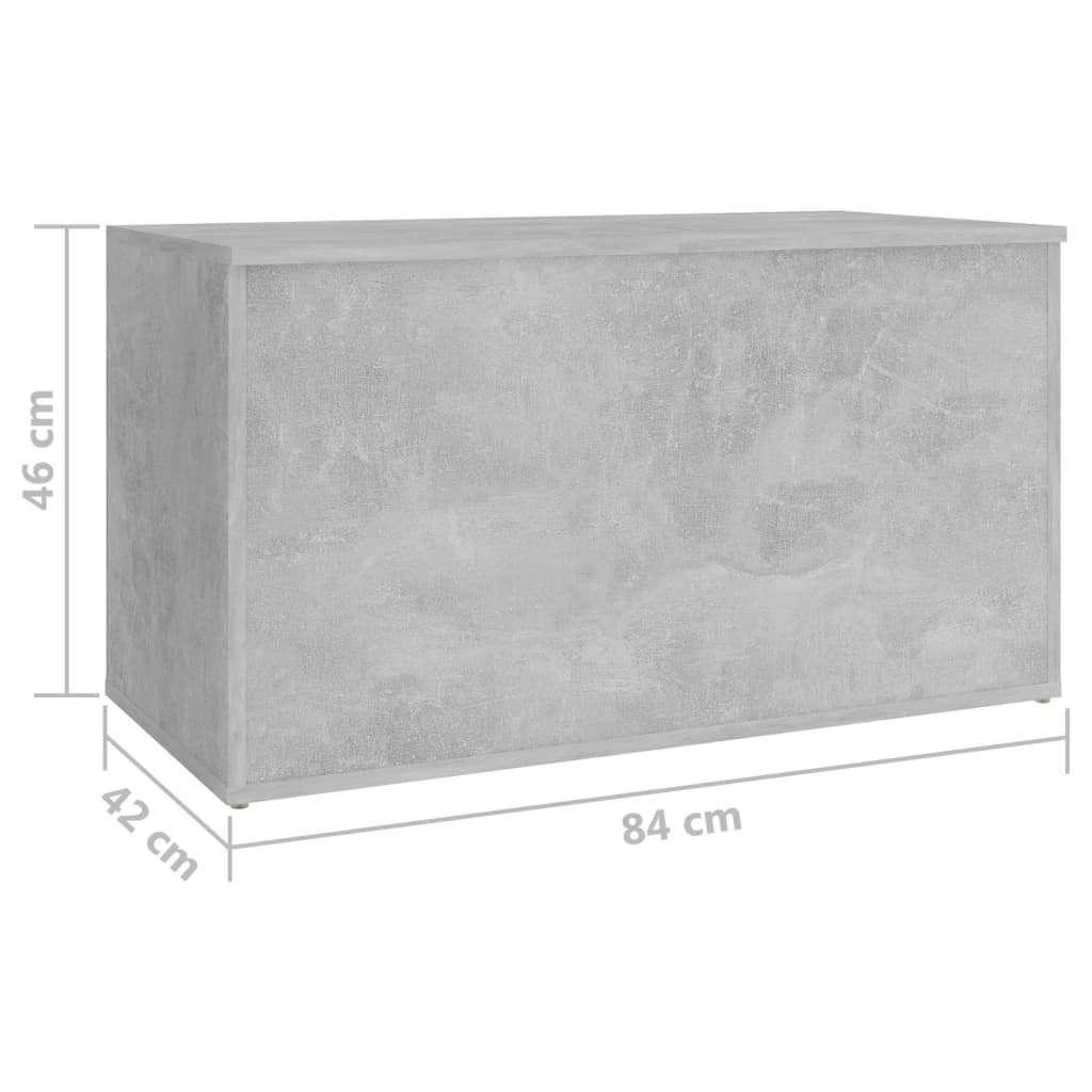 Baule portaoggetti Grigio cemento 84x42x46 cm MDF