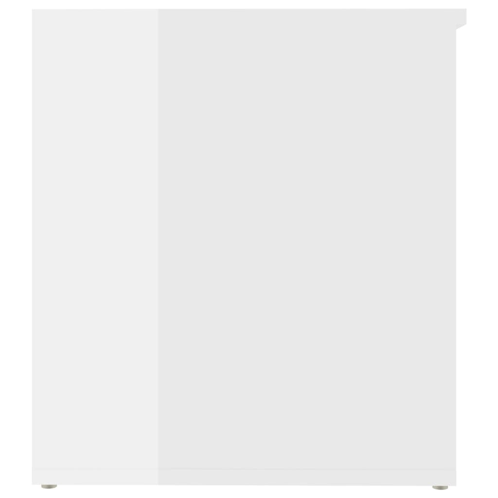 Cassapanca portaoggetti Bianco lucido 84x42x46 cm MDF