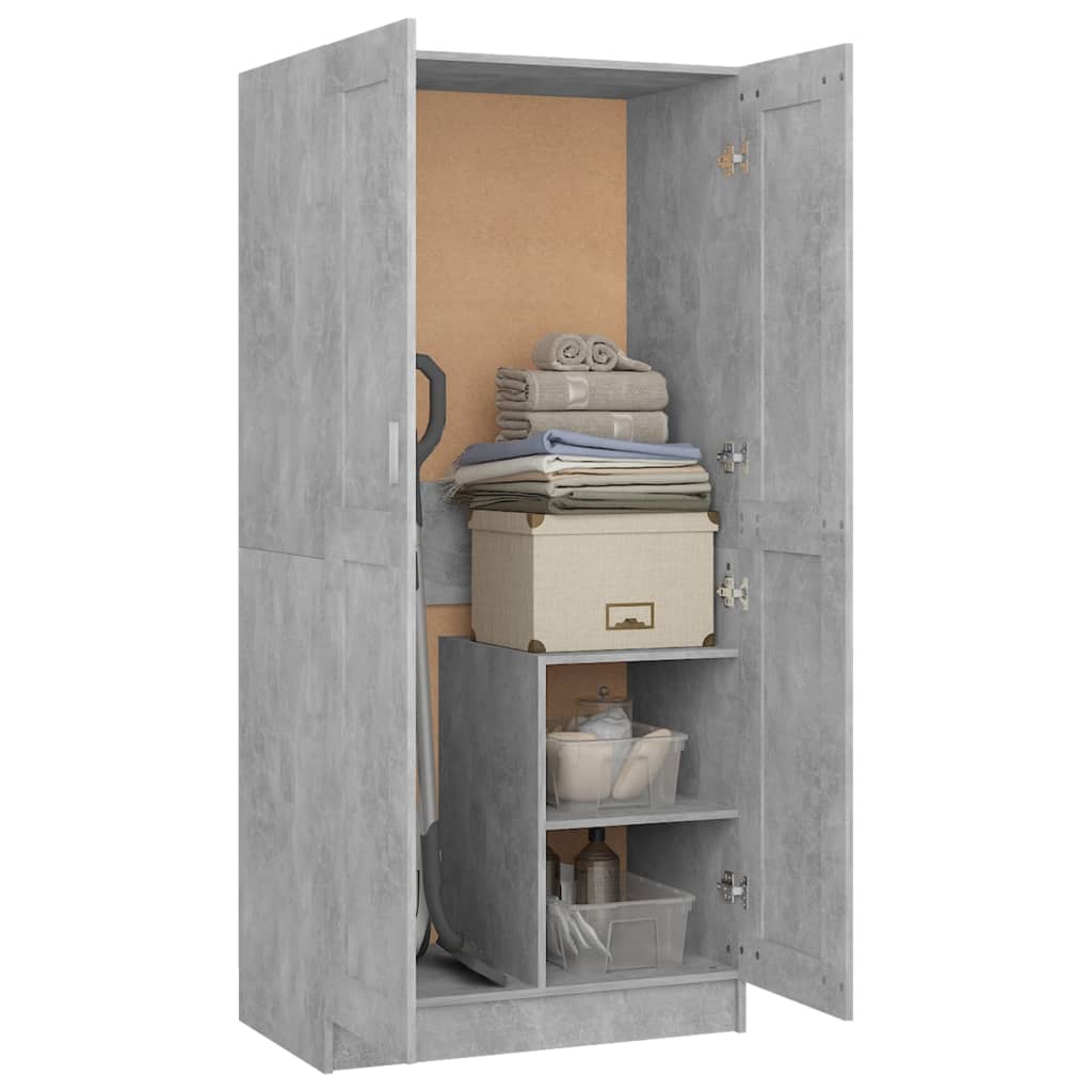 Concrete gray wardrobe 82.5x51.5x180 cm agglomerated