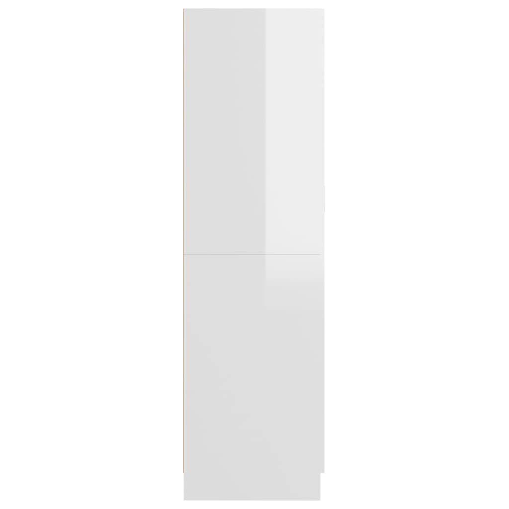 Shiny white wardrobe 82.5x51.5x180 cm agglomerated