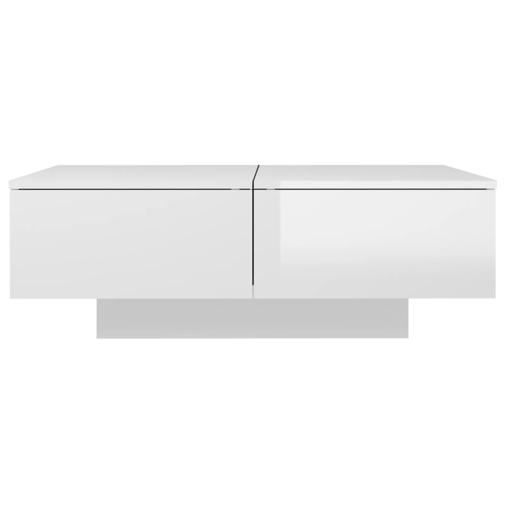 Brilliant white coffee table 90x60x31 cm agglomerated