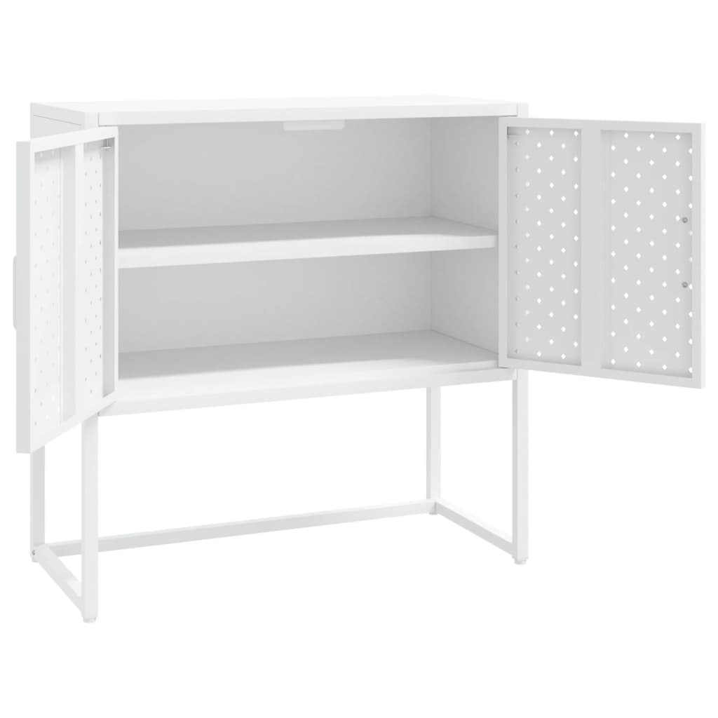 White buffet 75x35x75 cm steel