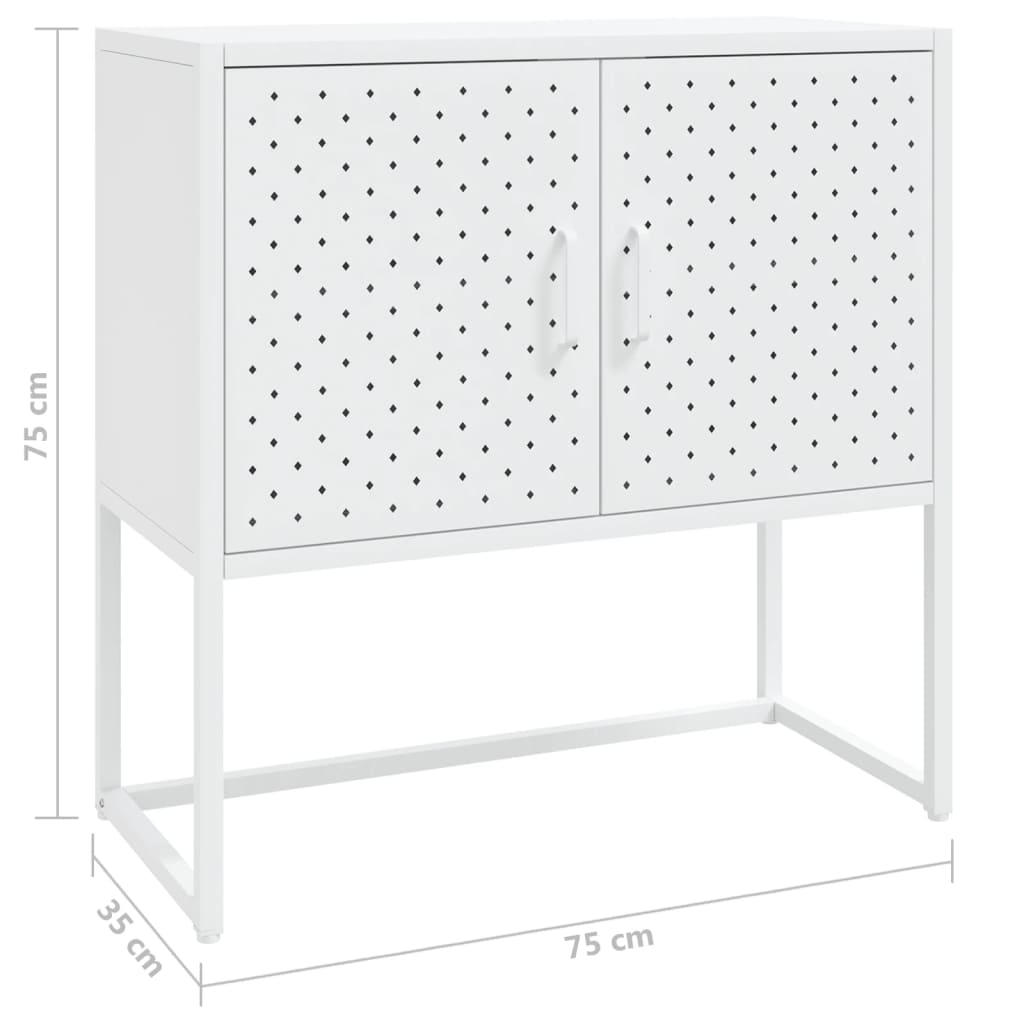 White buffet 75x35x75 cm steel