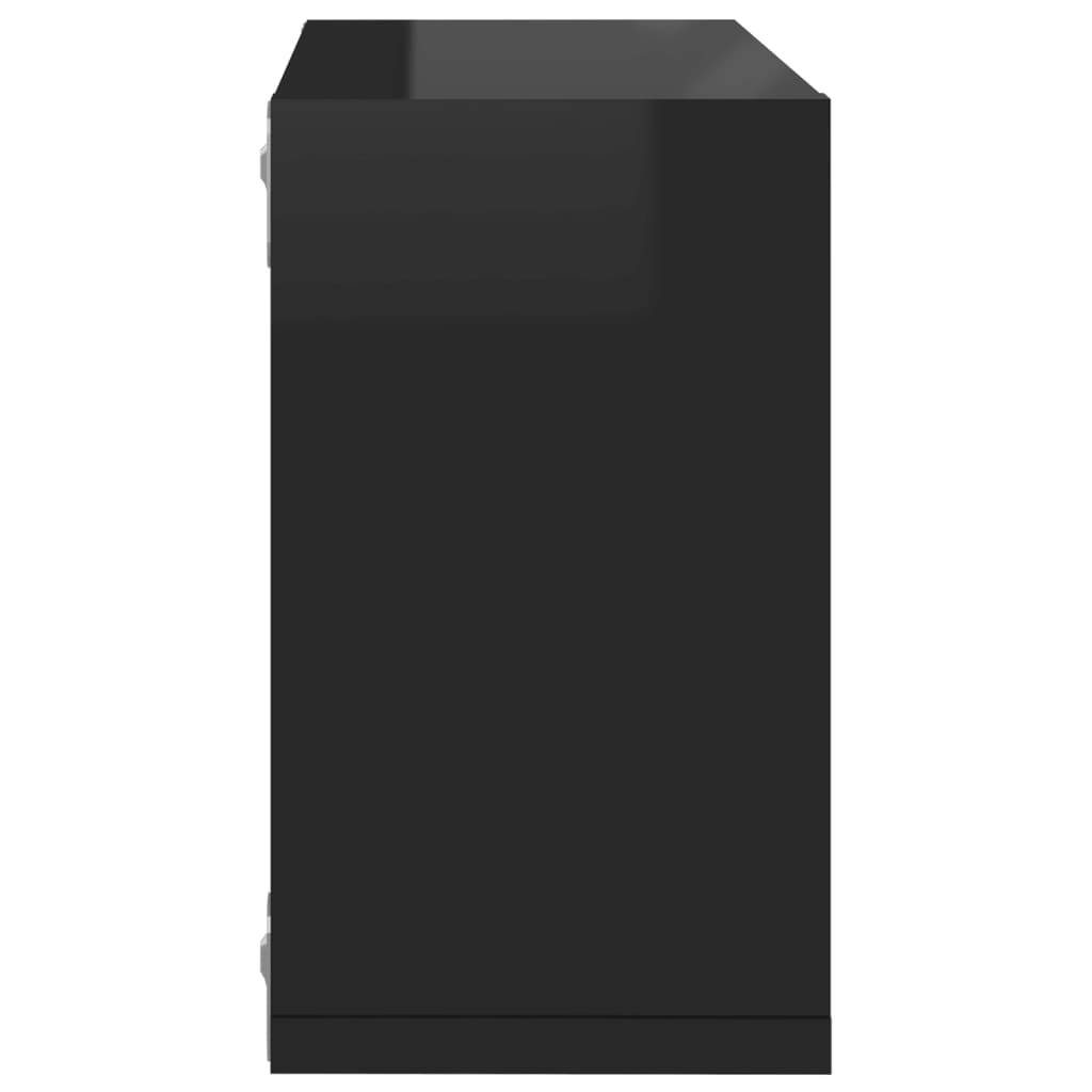 Würfel Wandregale 6 Stcs schwarz glänzend 26x15x26 cm