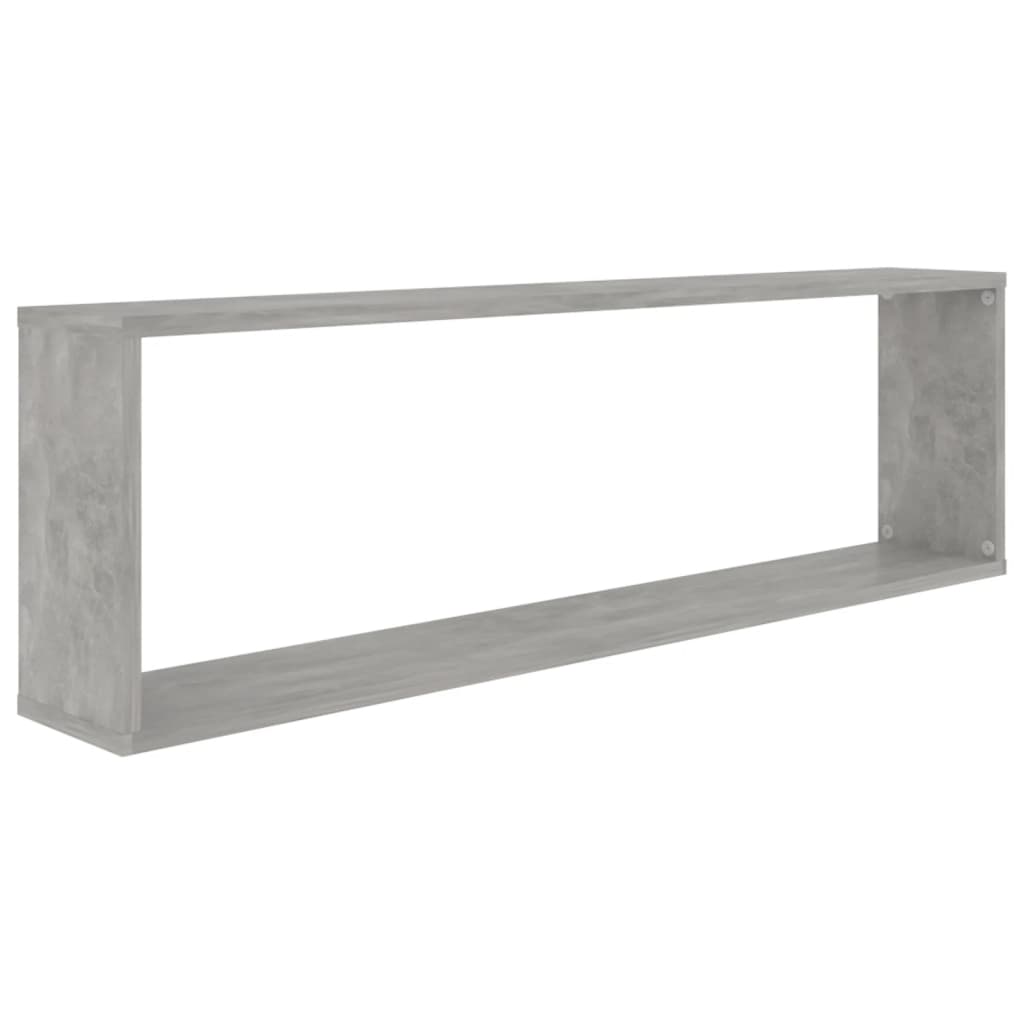 Cube wall shelves 2 pcs gray concrete 100x15x30 cm agglomerated