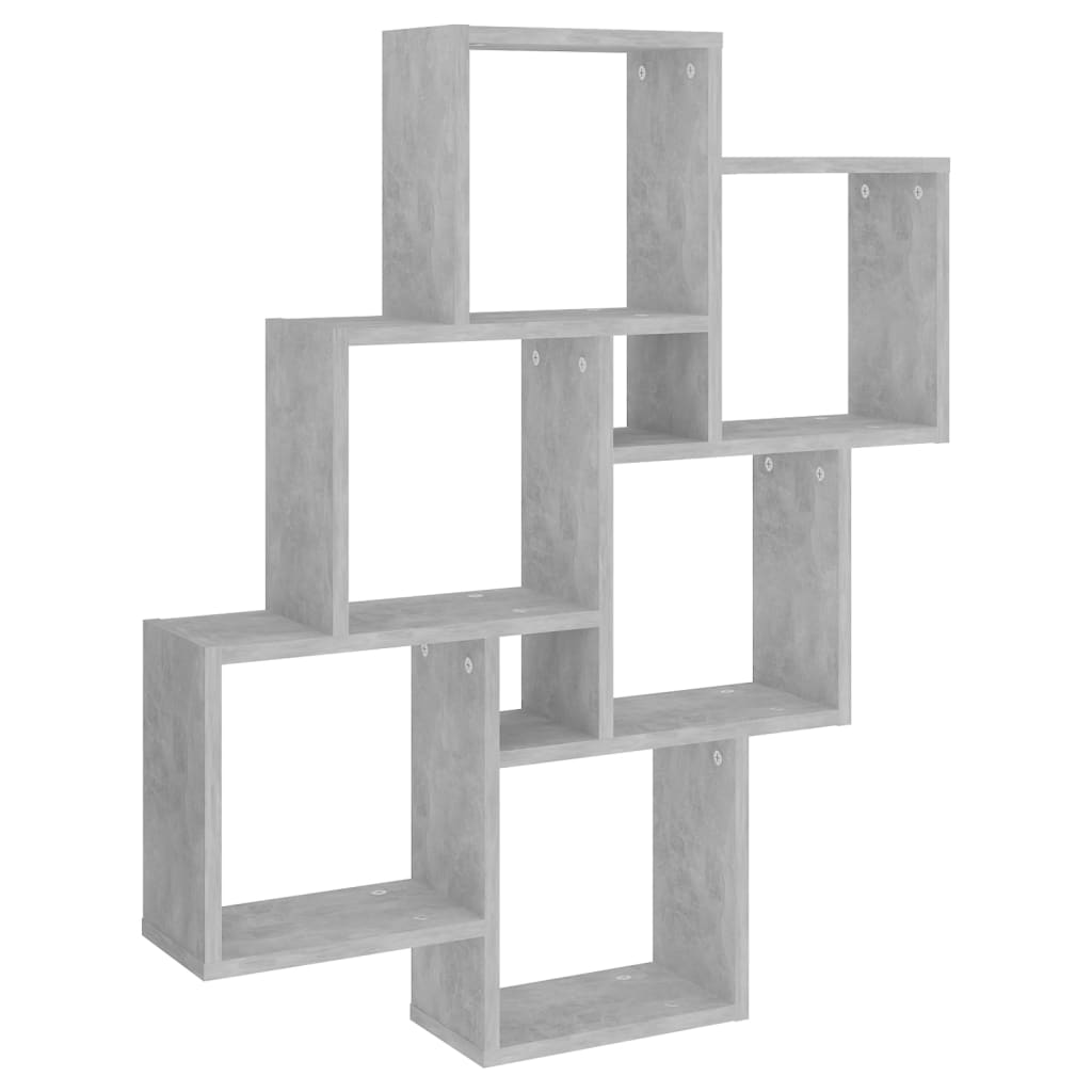 Gray concrete gray wall shelf 78x15x93 cm agglomerated