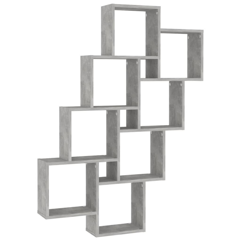 Gray Wall Cube shelf 90x15x119 cm Agglomerated