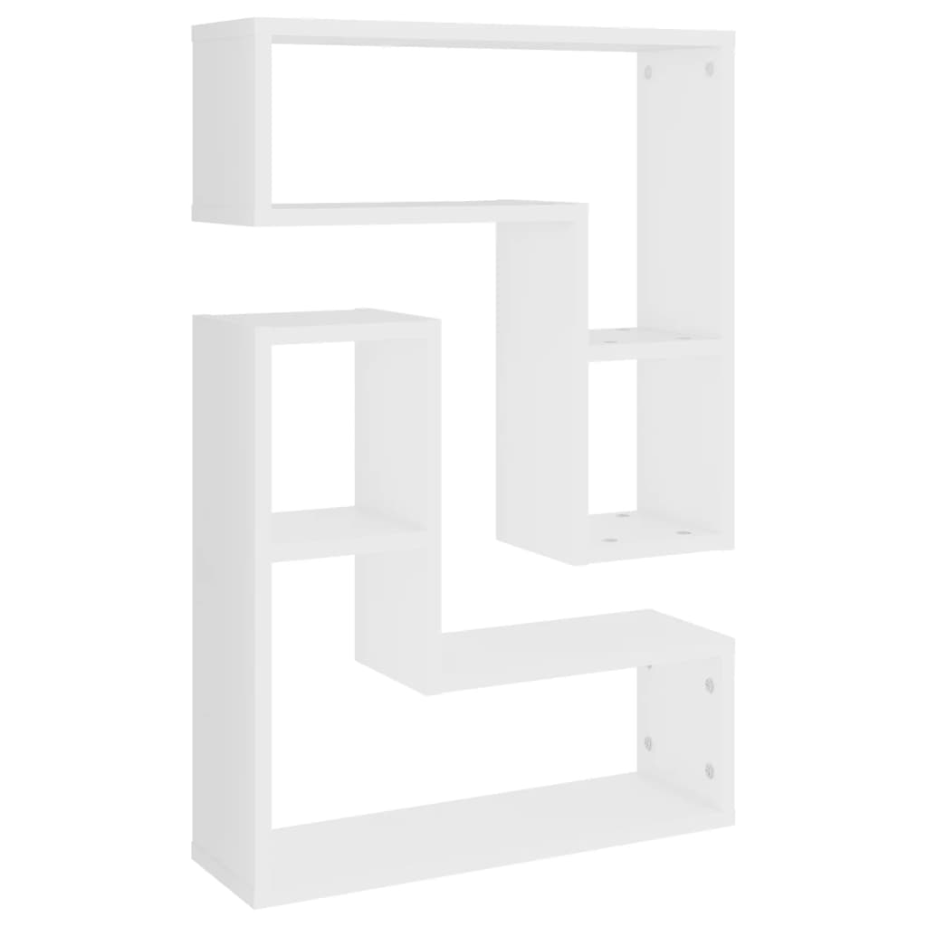 Wall shelves 2 pcs white 50x15x50 cm agglomerated