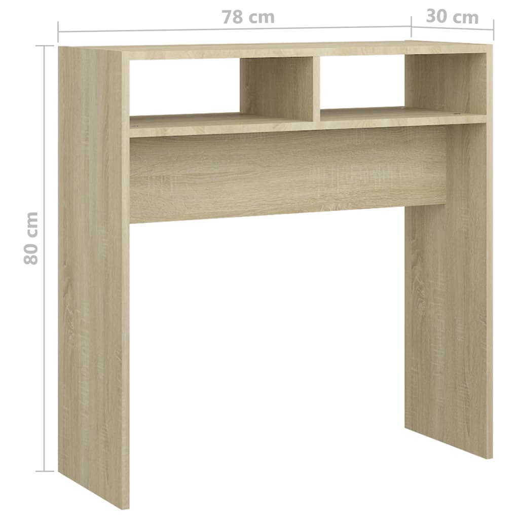 Sonoma oak console table 78x30x80 cm agglomerated