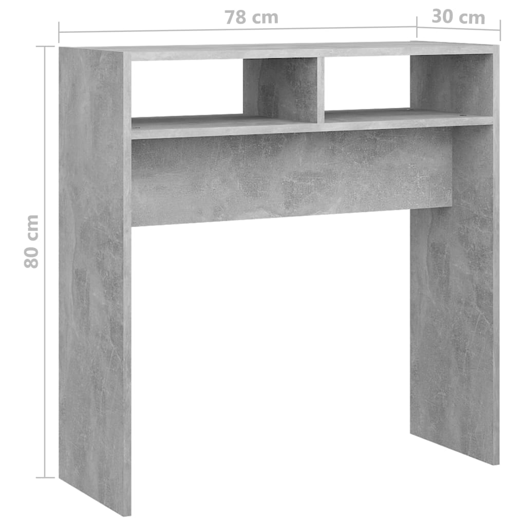 Table console Gris béton 78x30x80 cm Aggloméré