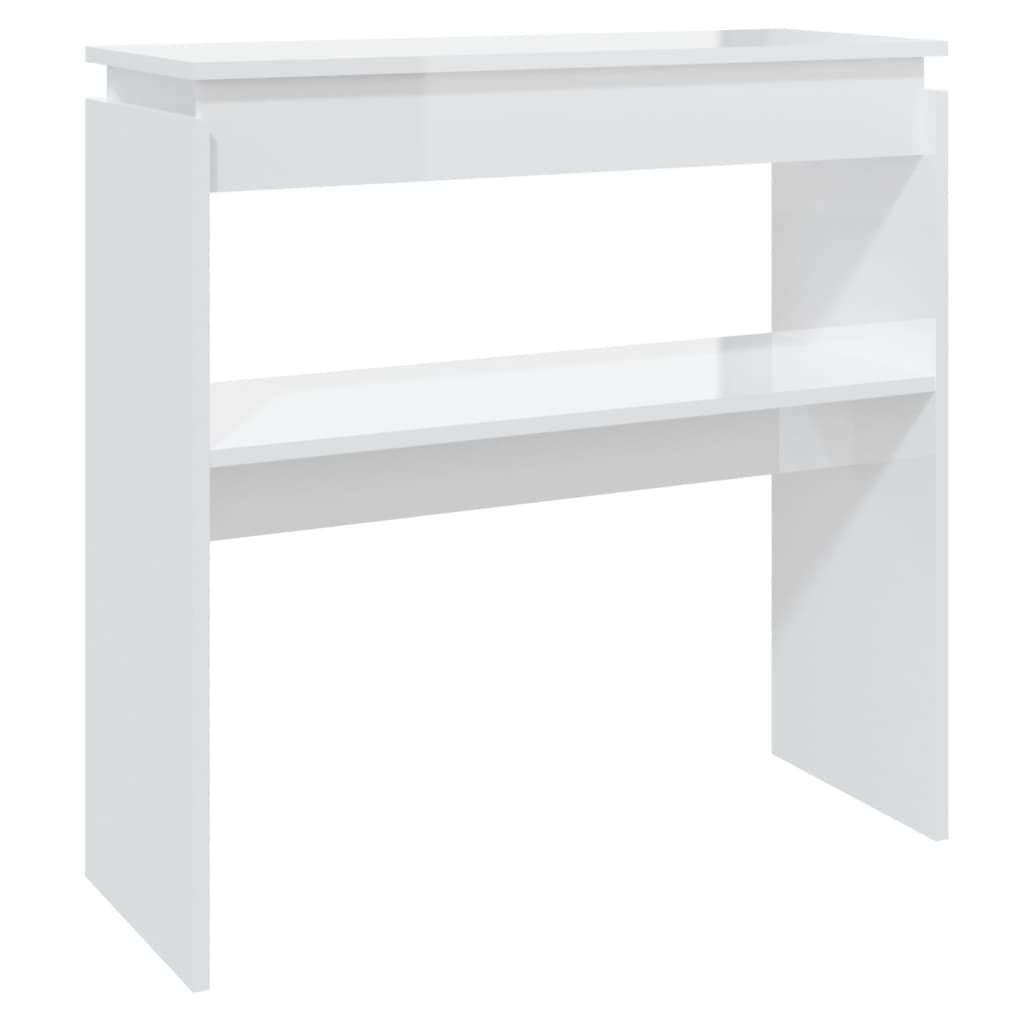 Shiny white console table 80x30x80 cm agglomerated