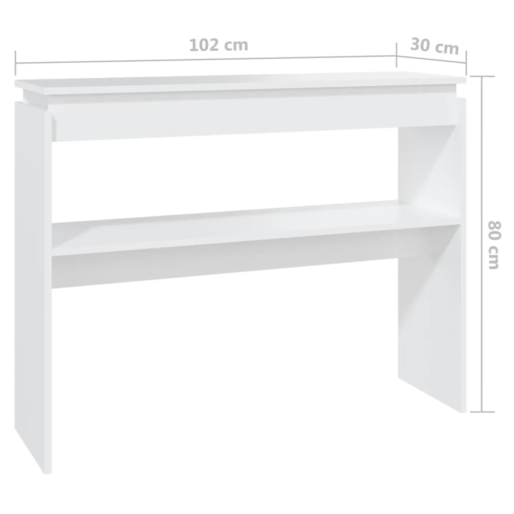 White console table 102x30x80 cm agglomerated