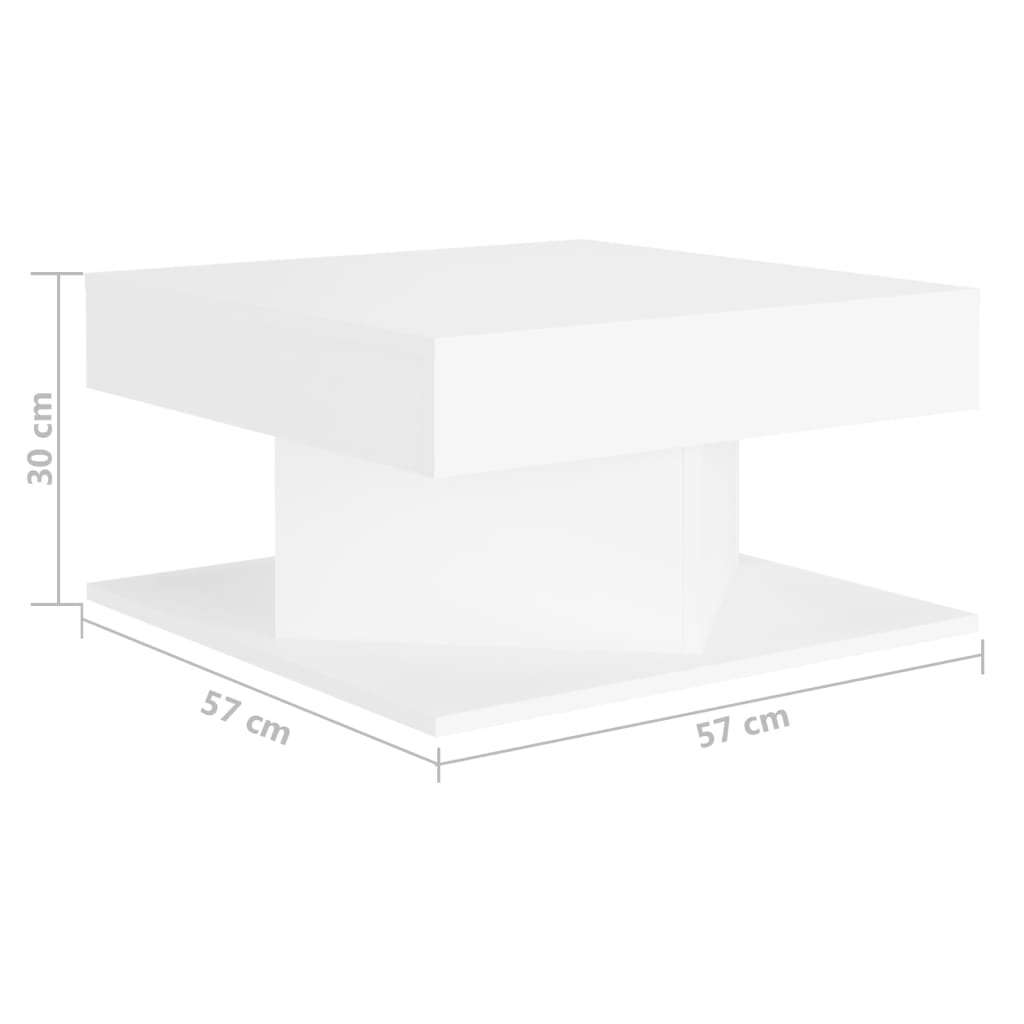 White coffee table 57x57x30 cm agglomerated