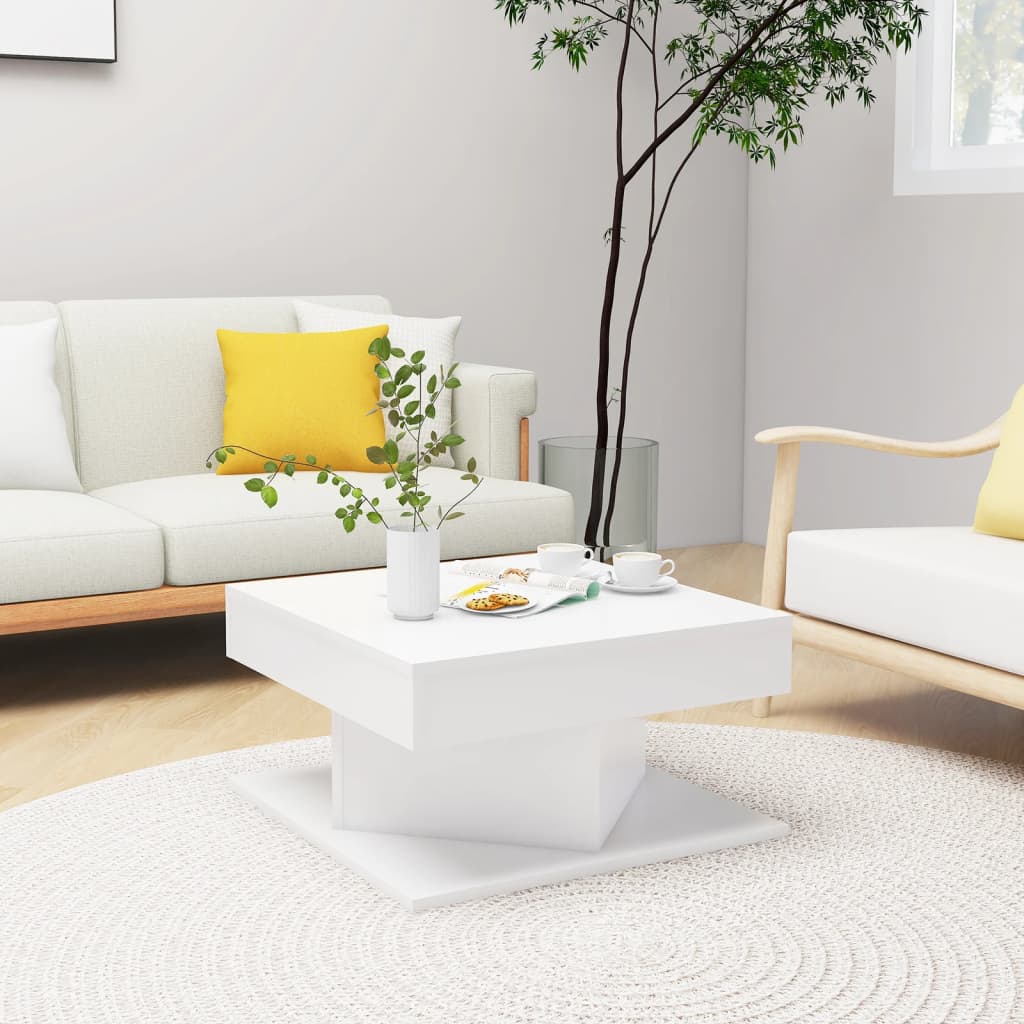 White coffee table 57x57x30 cm agglomerated