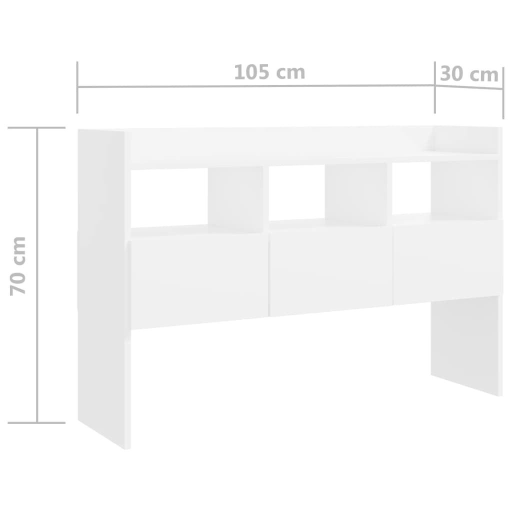 White buffet 105x30x70 cm agglomerated