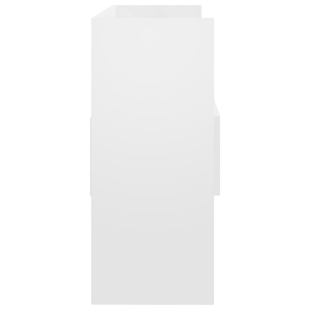 Glänzendes weißes Buffet 105x30x70 cm agglomeriert