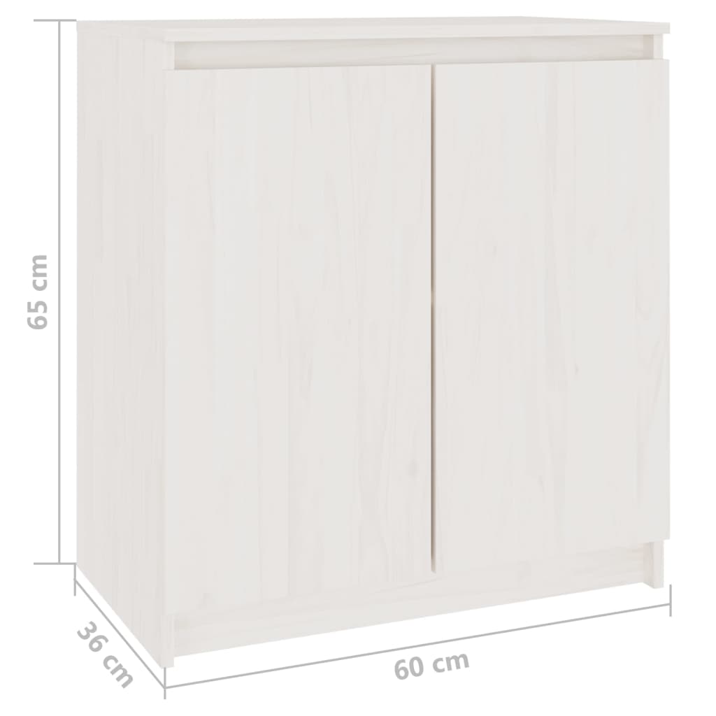 White side cabinet 60x36x65 cm Solid pine wood