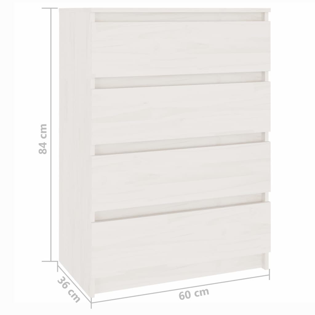 White extra cabinet 60x36x84 cm Solid pine wood