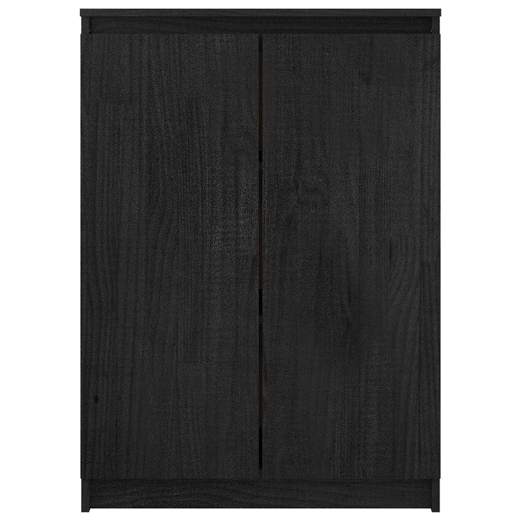 Buffet Noir 60x36x84 cm Bois de pin massif