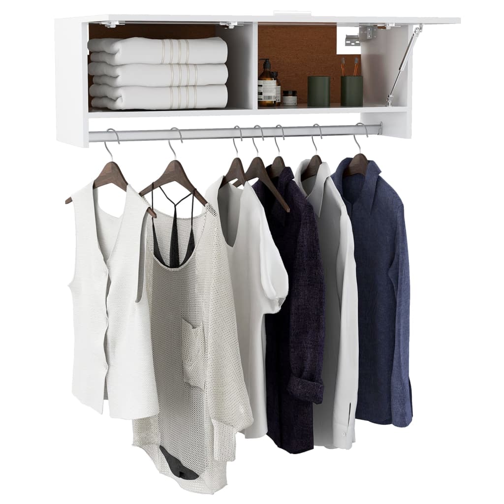 White wardrobe 100x32.5x35 cm agglomerated