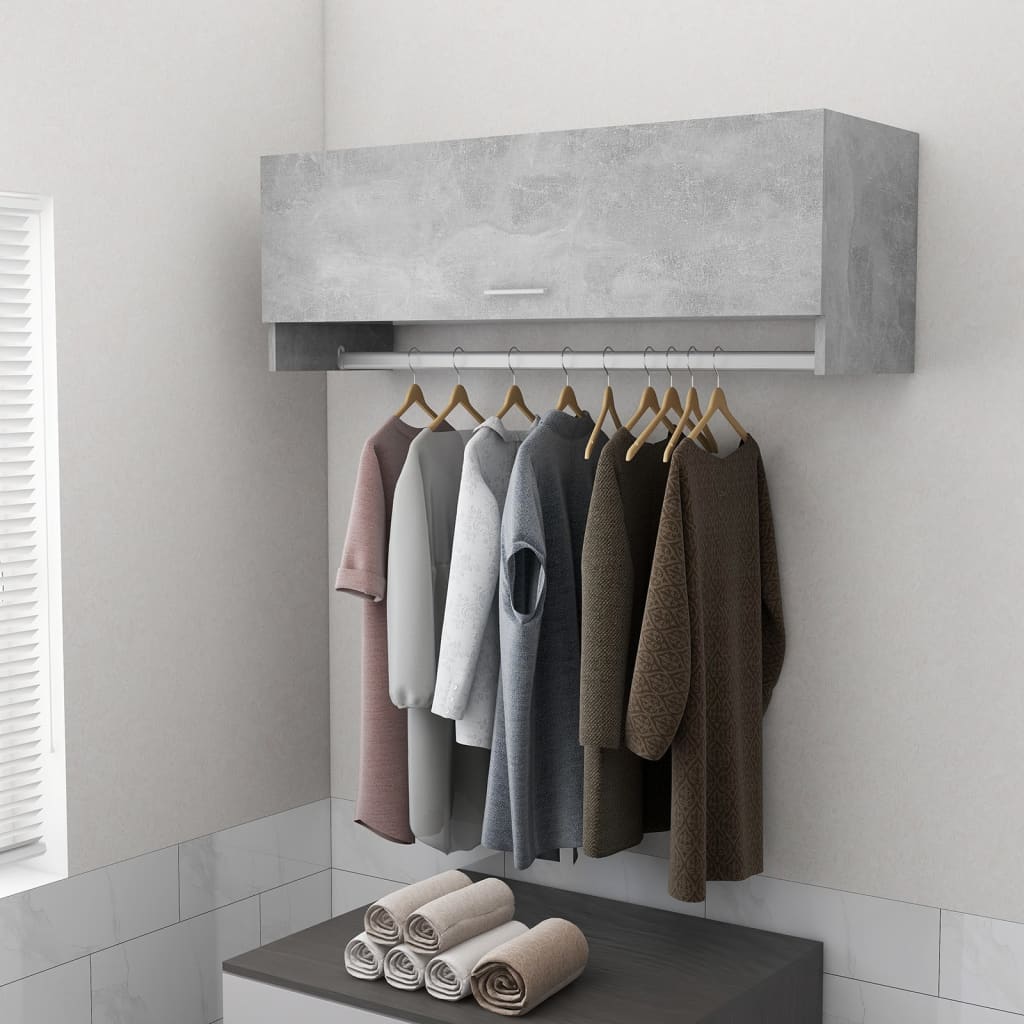 Gray concrete wardrobe 100x32.5x35 cm agglomerated