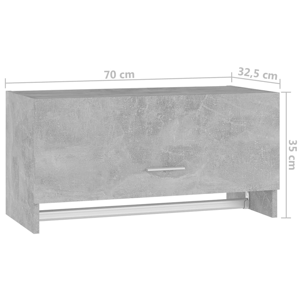 Concrete gray wardrobe 70x32.5x35 cm agglomerated