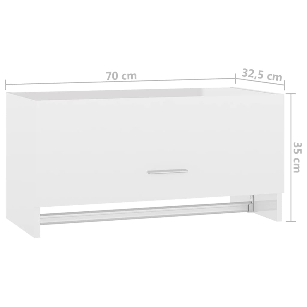 Shiny white wardrobe 70x32.5x35 cm agglomerated