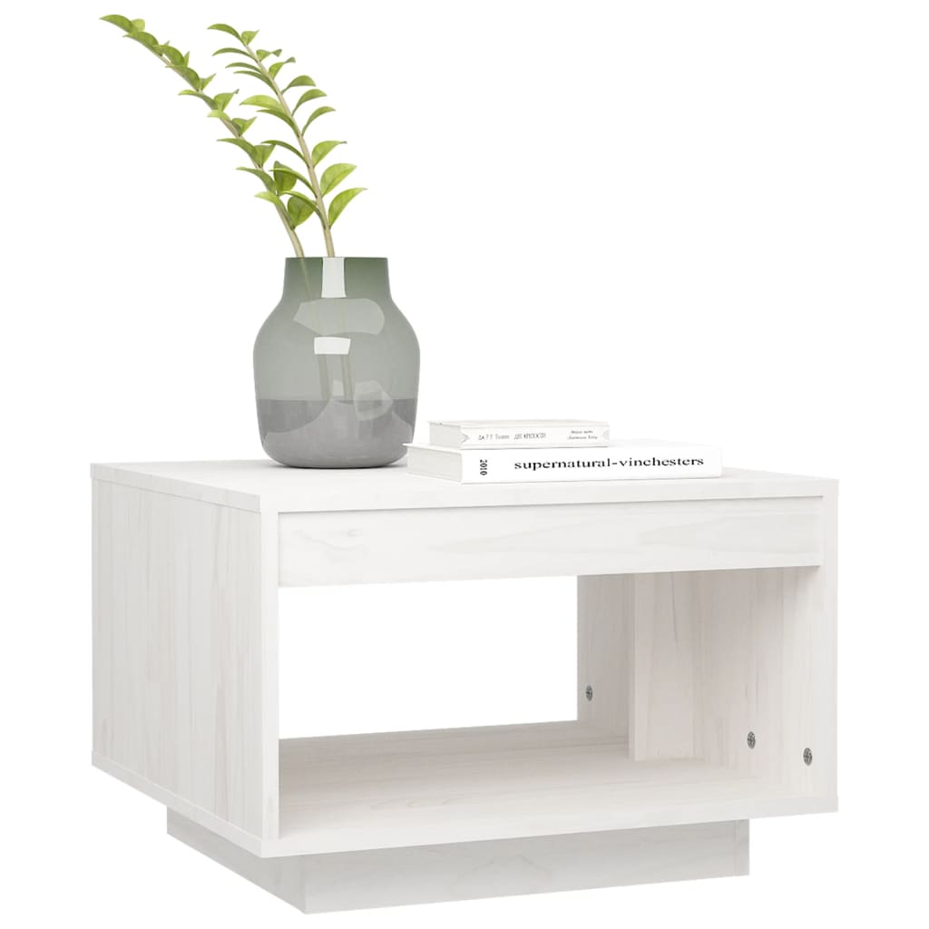 White coffee table 50x50x33.5 cm Solid pine wood