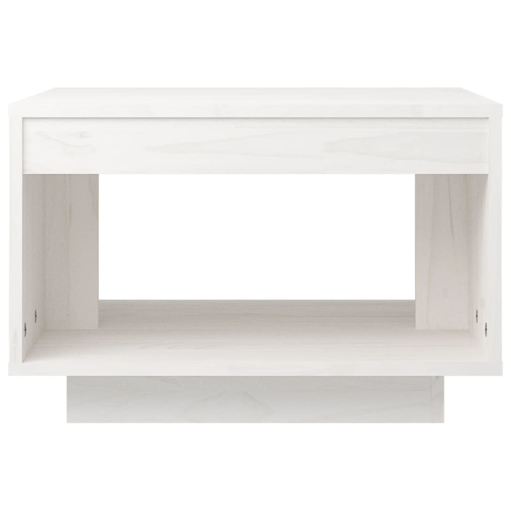 Tavolino Bianco 50x50x33,5 cm Legno di pino massiccio