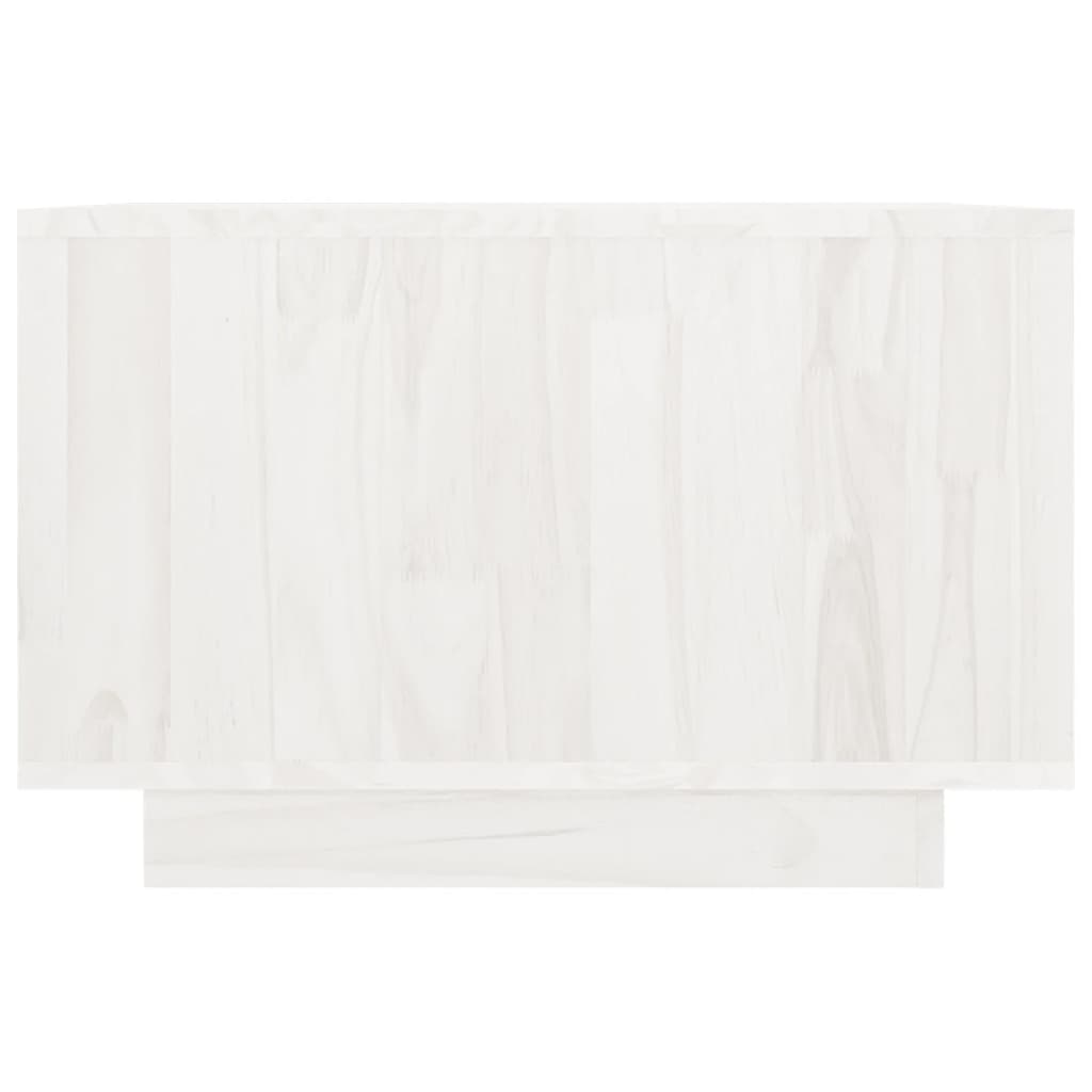 Tavolino Bianco 50x50x33,5 cm Legno di pino massiccio