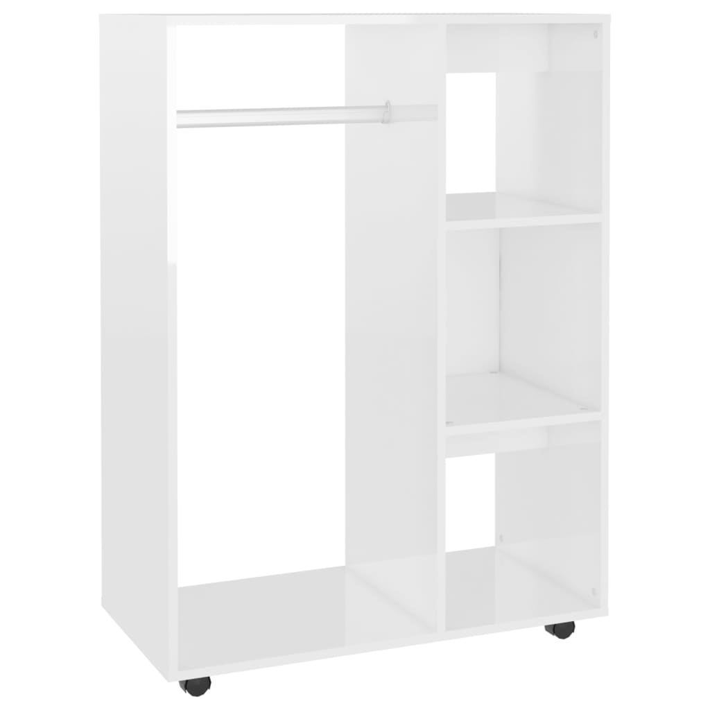Shiny white wardrobe 80x40x110 cm agglomerated