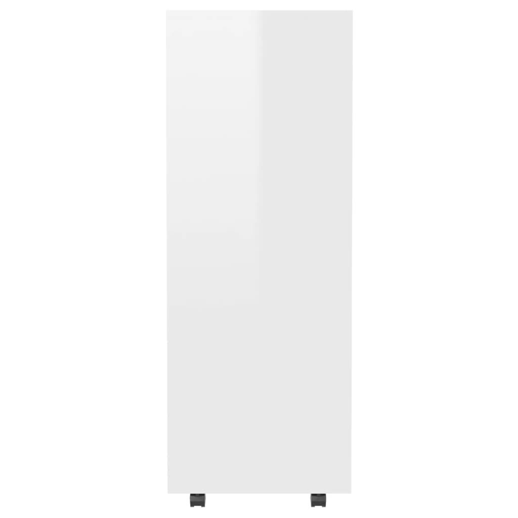 Shiny white wardrobe 80x40x110 cm agglomerated