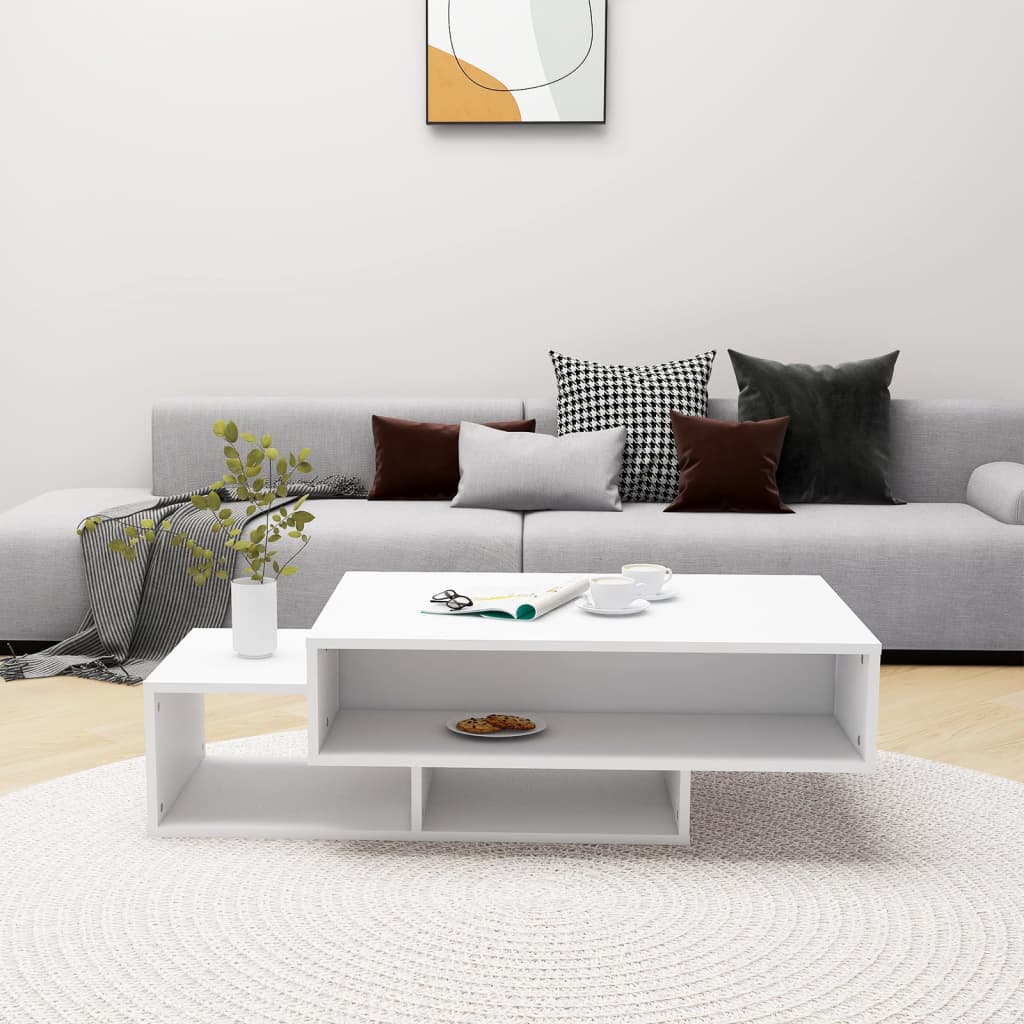 White coffee table 105x55x32 cm agglomerated