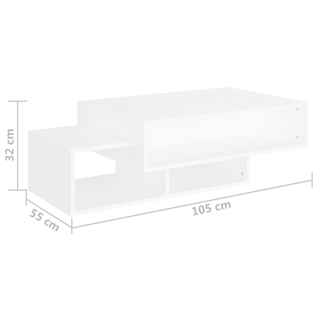 White coffee table 105x55x32 cm agglomerated