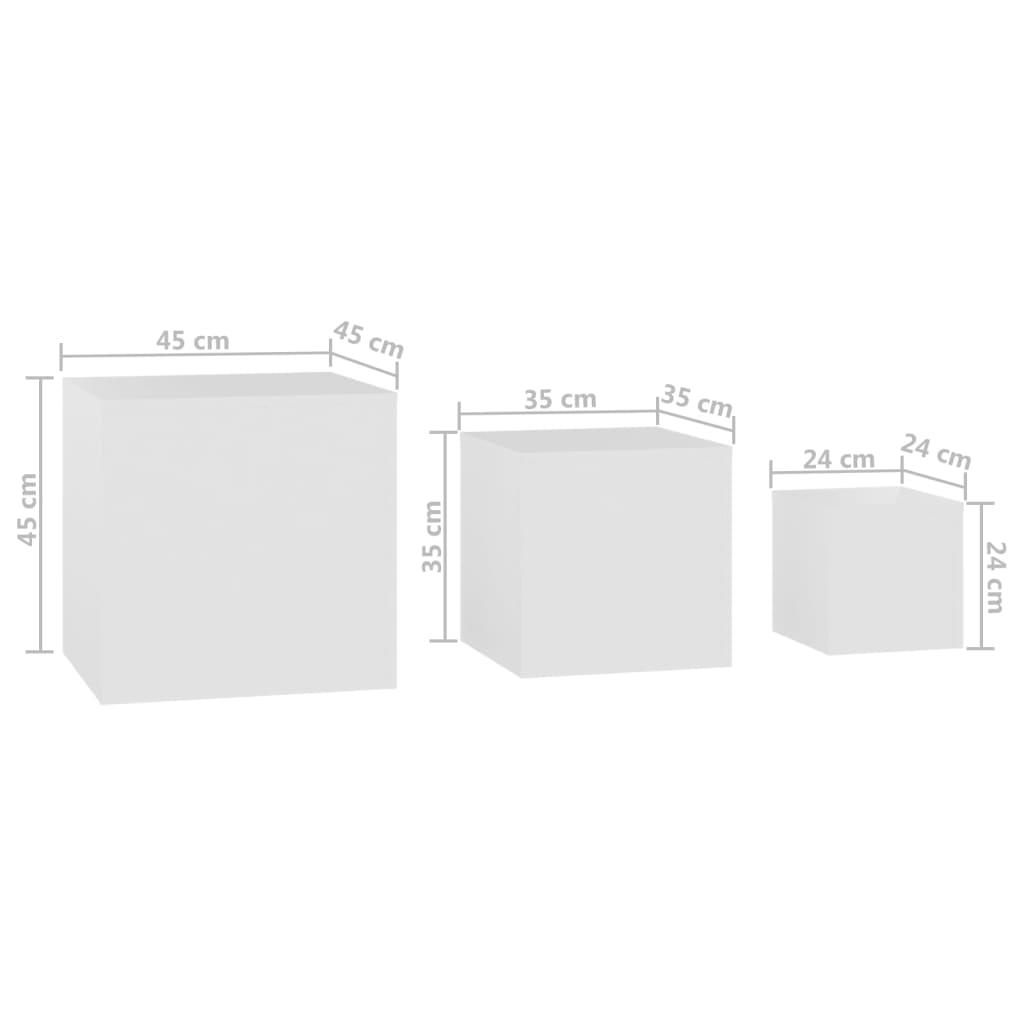 A referral tables 3 pcs with agglomerated white
