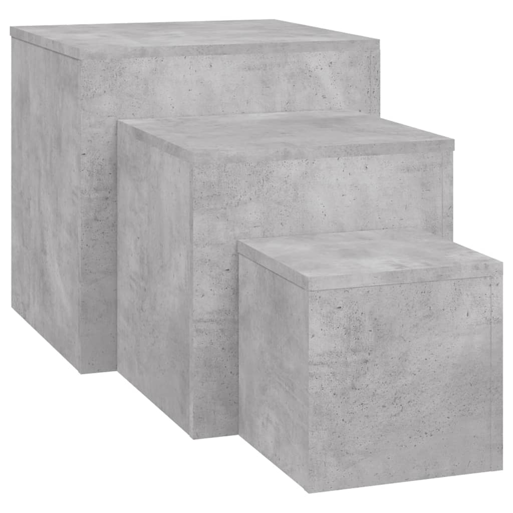 Additional table 3 pcs gray Agglomerated concrete