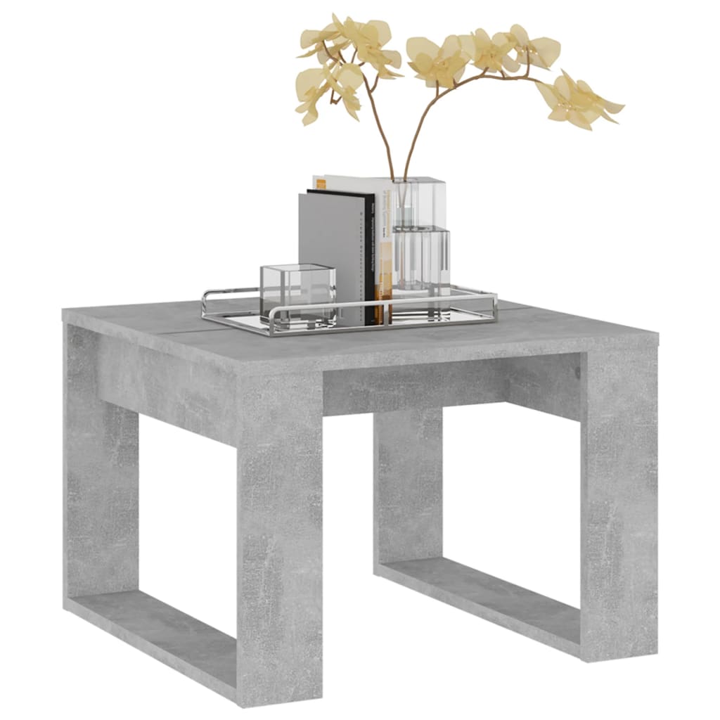 Concrete gray side table 50x50x35 cm Agglomerated
