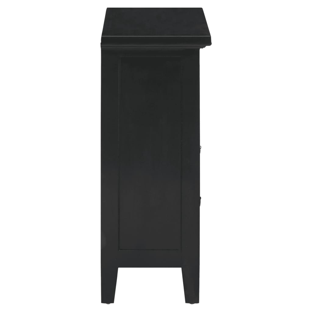 Comodino nero 60x30x75 cm in legno massello di mogano