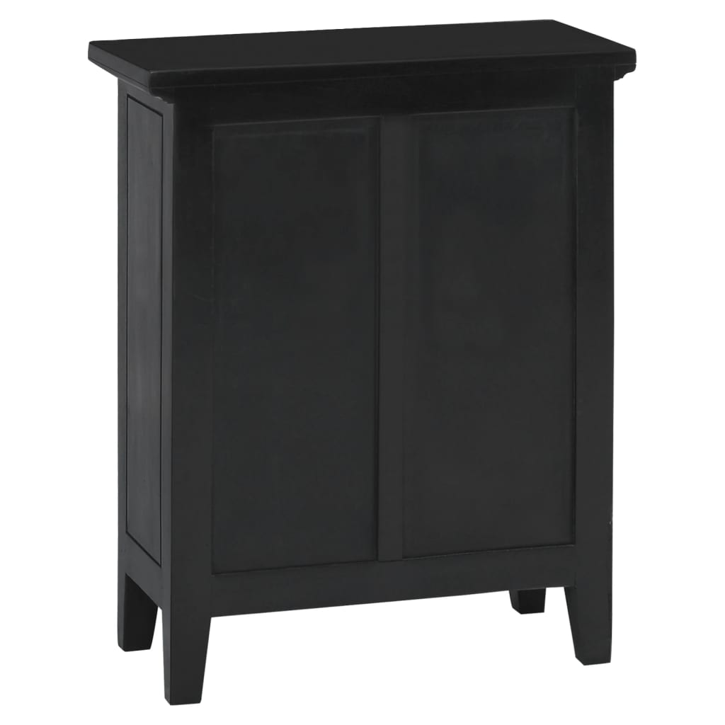 Black bedside table 60x30x75 cm solid mahogany wood